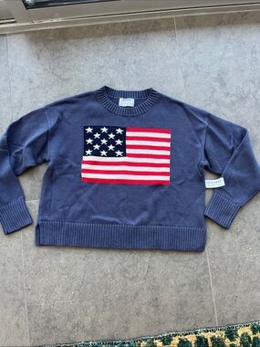 Old Navy Navy Sweater with Flag Motif